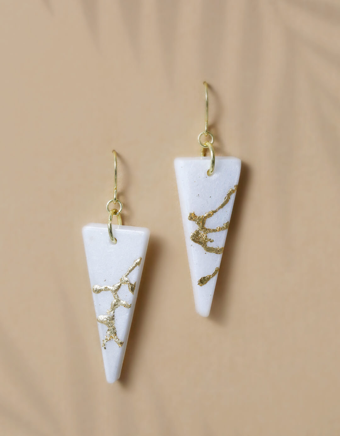 Kintsugi-Inspired Triangle Earrings
