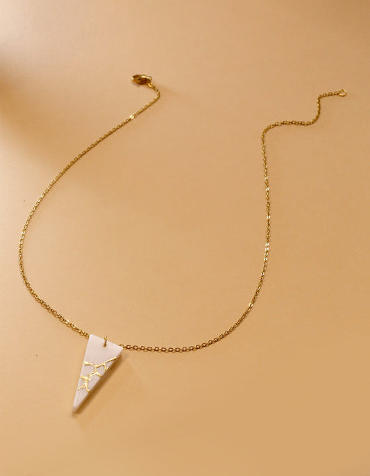 Kintsugi-Inspired Triangle Necklace